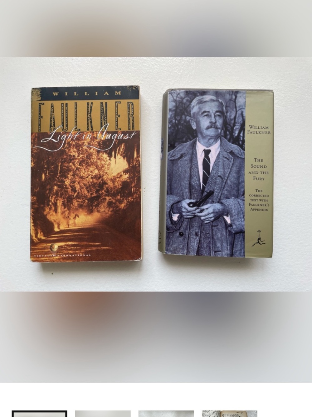 William faulkner's light in august, sound and the fury book bundle